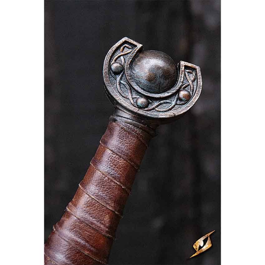 Battleworn Celtic Leaf LARP Sword - 100 cm | Leather by Medieval Collectibles