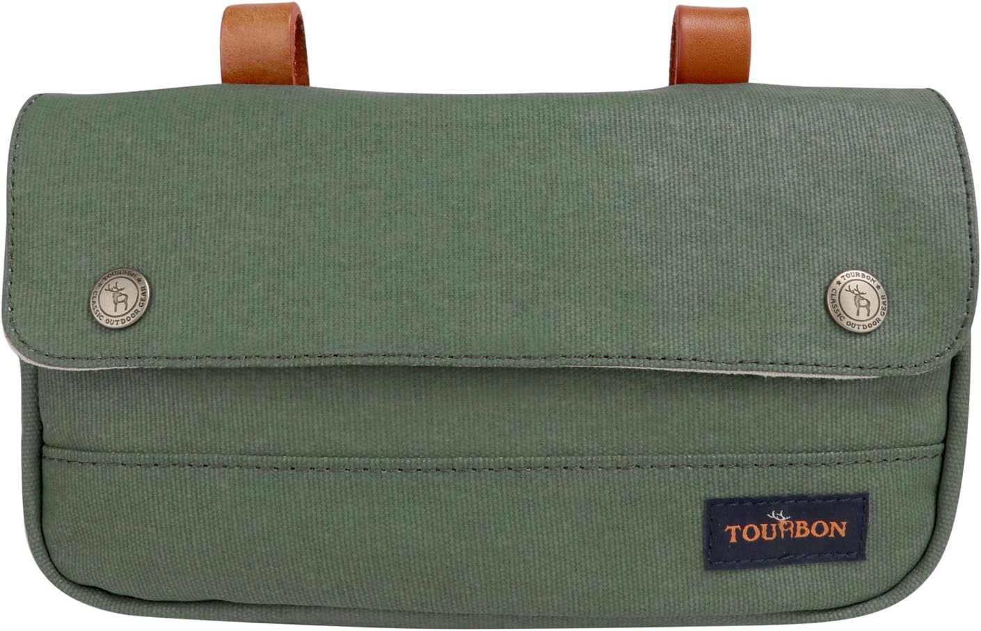 TOURBON Vintage Canvas Bike Panniers Bicycle Handlebar Bag