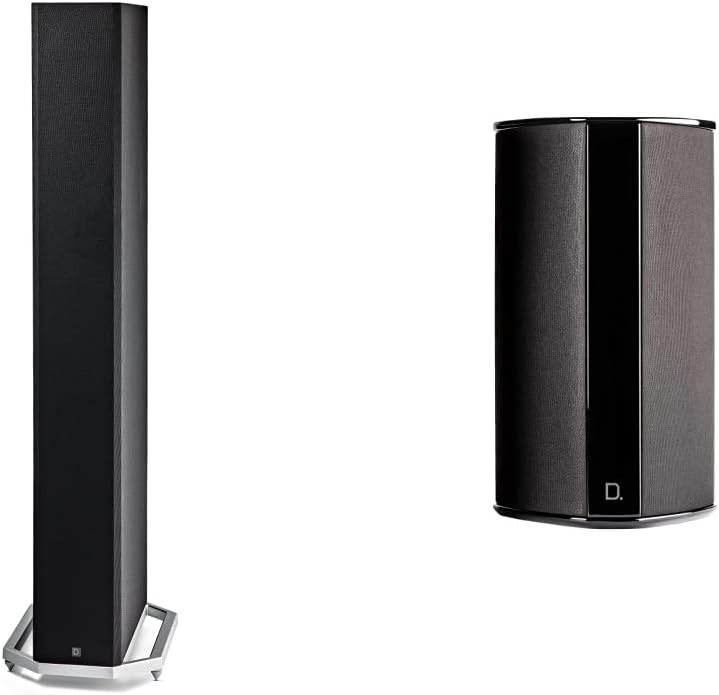 Definitive Technology BP-9060 Tower Speaker Built-in Powered 10” Subwoofer for Home Theater Systems High-Performance Front and Rear Arrays Optional Dolby Surround Sound Height Elevation