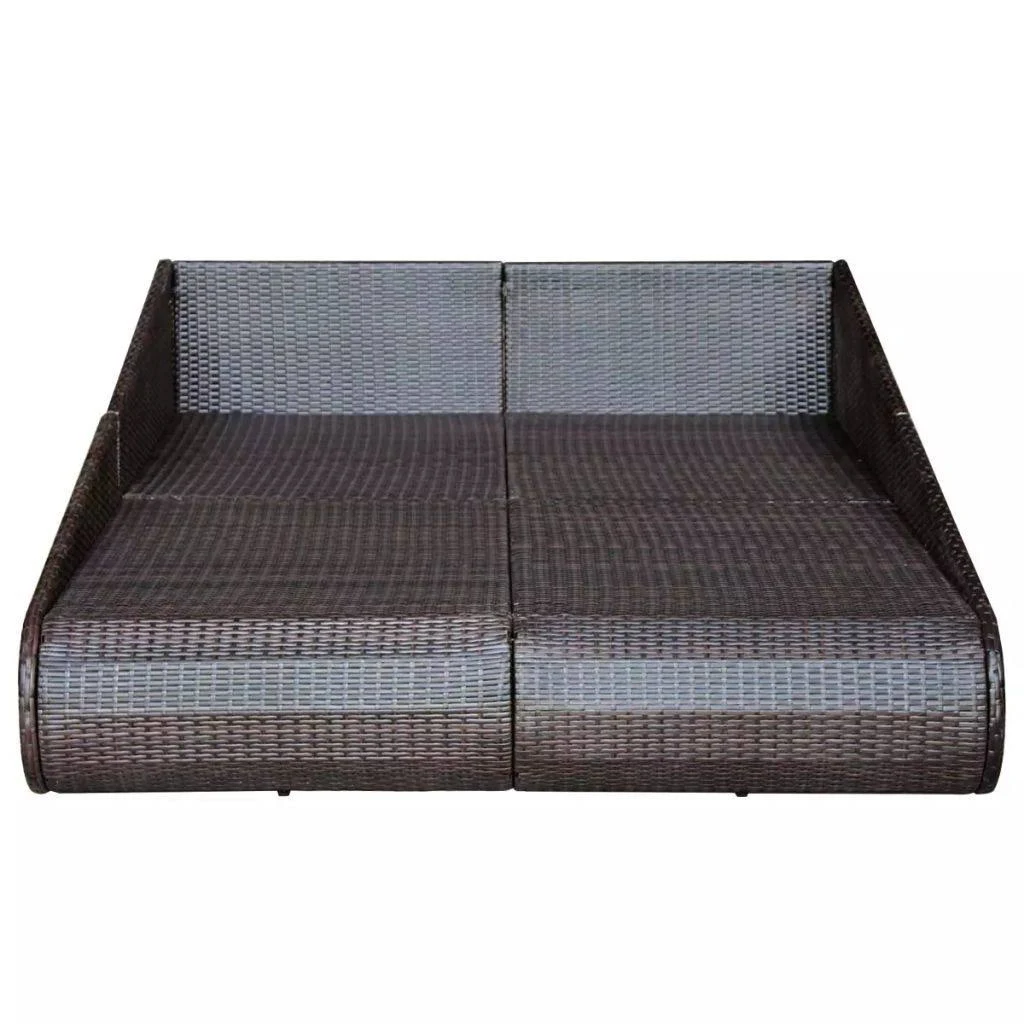 vidaXL Daybed Poly Rattan 79x22x54.7x22x22.8x22 Brown