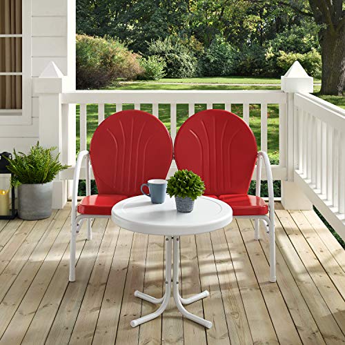 Crosley Furniture Griffith 2-Piece Metal Outdoor Conversation Set with Table and Loveseat - Grasshopper Green