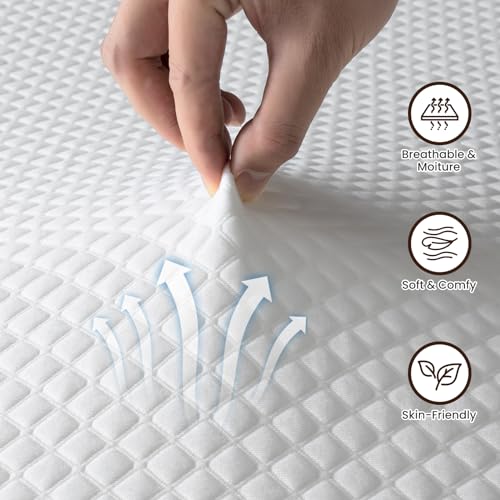 3 Inch Firm Mattress Topper Queen, Gel Infused Ventilated Bed topper for Back Pain Relief - Firm Foam Mattress Topper, CertiPUR-US Certified