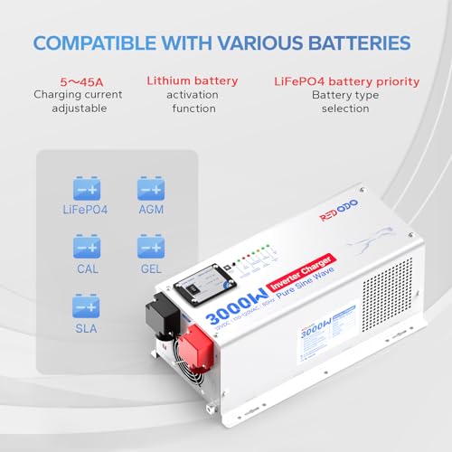 Redodo Pure Sine Wave Inverter for Off-Grid Solar Power System, RV, Home Backup Power