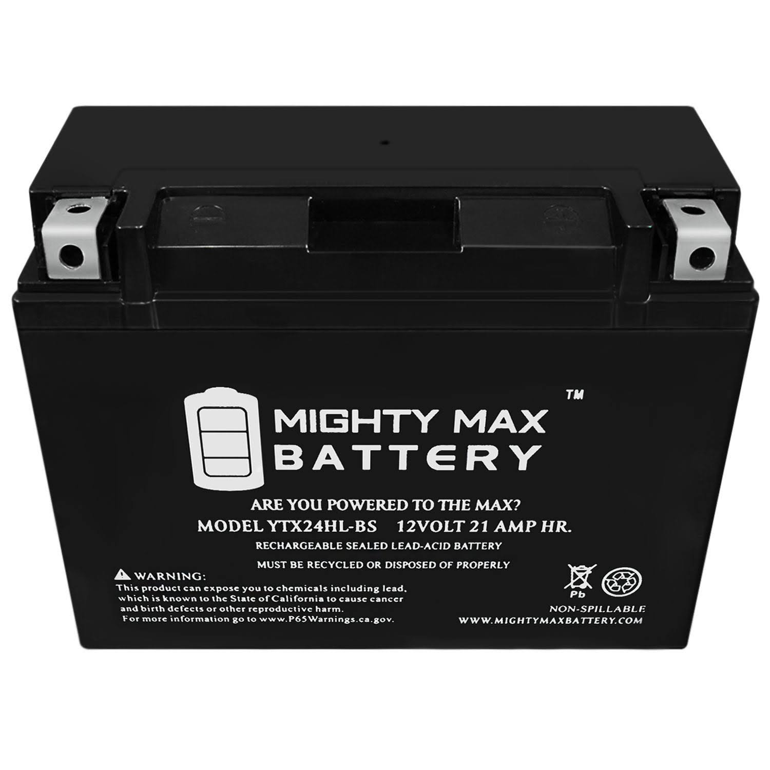 Mighty Max Ytx24hl-bs - 12V 21ah 350cca - Sealed Lead Acid Battery