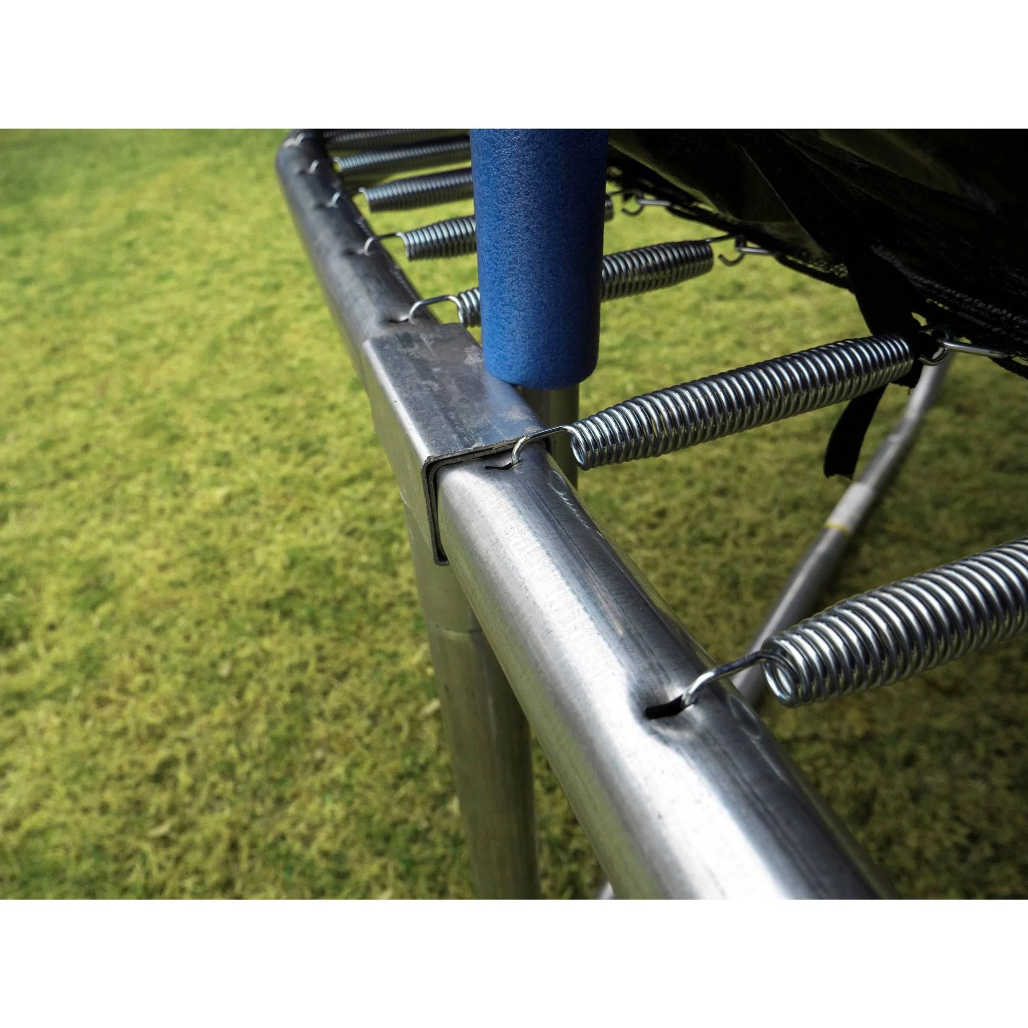 Jumpking 10 x 14 Foot Rectangular Trampoline with Safety Net Siding Blue