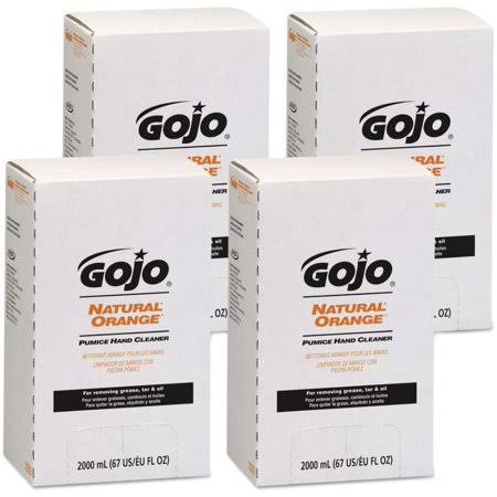 Gojo Industries 7255-04 Natural Orange Pumice Hand Cleaner Refill, Citrus Scent, 2000mL, 4/Carton by Brand Gojo