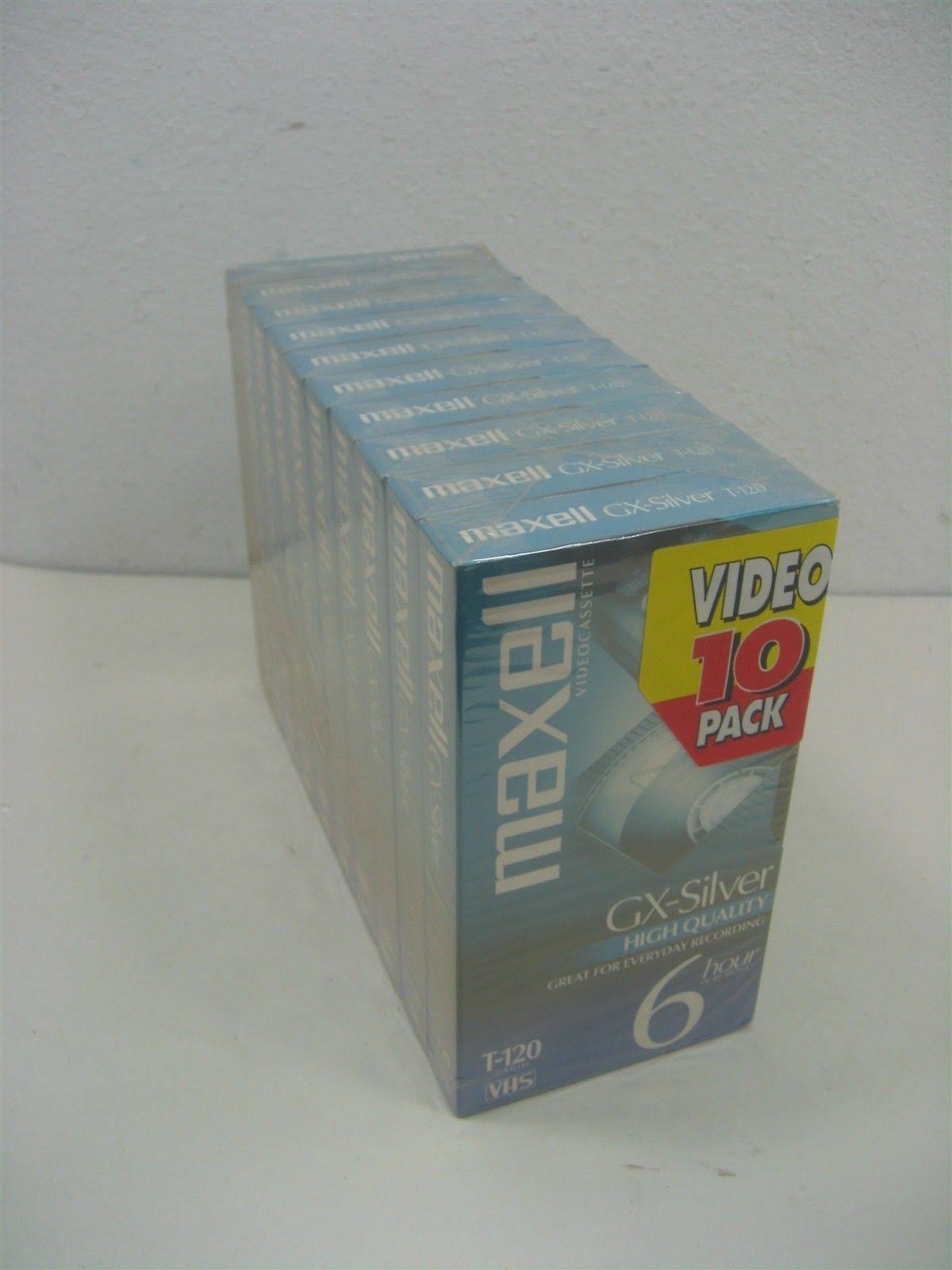 Maxell 10pk VHS Cassette Standard Grade T-120 6 Hour - 10 Pack - Megean