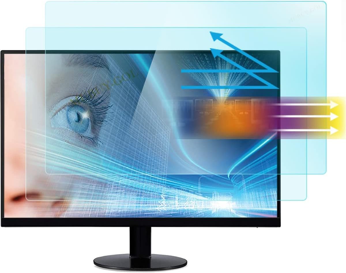 Blue Light Screen Protector 22 inch Monitor (2 Pack) Desktop Monitor 16:10 Widescreen, Reduce Glare Reflection and Eyes Strain, Help Sleep Better (18.66" W x 11.69" H)