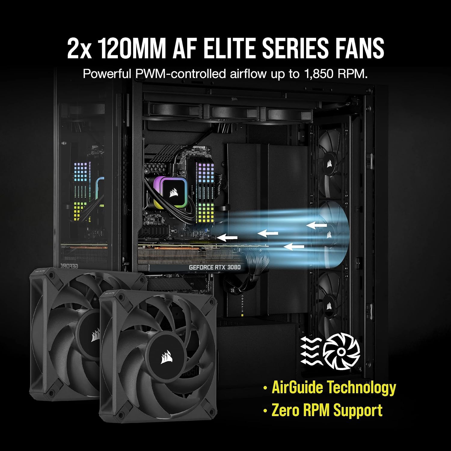 Corsair iCUE H100i RGB Elite, CW-9060058-WW, Liquid CPU Cooler (16 Dynamic RGB LEDs, 120mm AF Elite Series FDB Fans, 240mm Radiator - Black (Renewed)