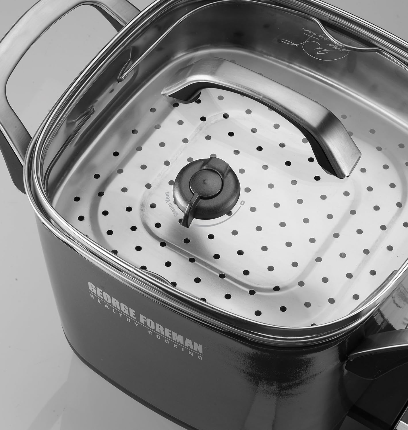 George Foreman RC0010B Smart Kitchen 30-Cup Digital Multicooker with Sear Setting,Black