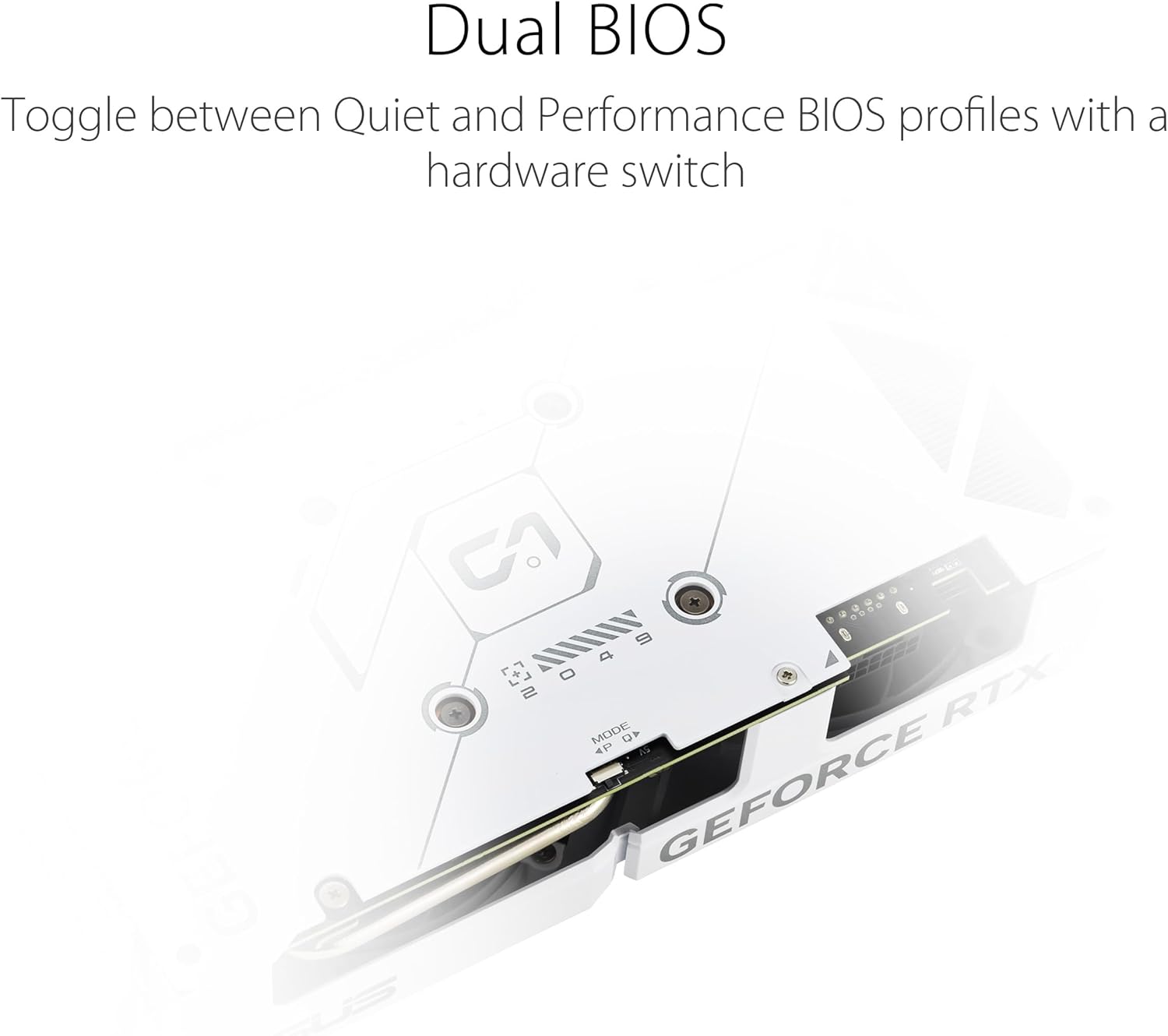 ASUS Dual GeForce RTX™ 4070 Super EVO White OC Edition (PCIe 4.0, 12GB GDDR6X, DLSS 3, HDMI 2.1a, DisplayPort 1.4a, 2.5-Slot Design, Axial-tech Fan Design, Dual BIOS)