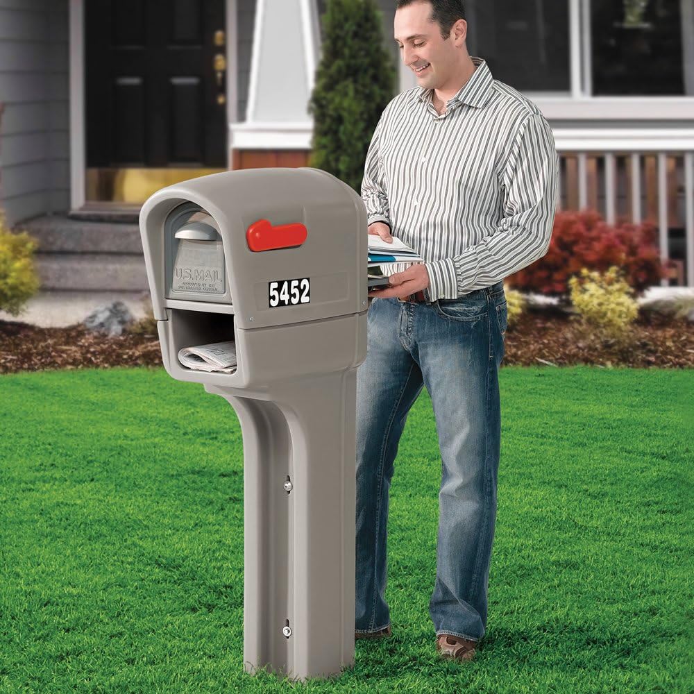 Step2 MailMaster Plus Mailbox, Easy to Install, Mailboxes for Outside, Heavy-Duty, Weather Resistant, Stone Gray & Hy-Ko Prod. MM-4N26 Boat Number Assortment