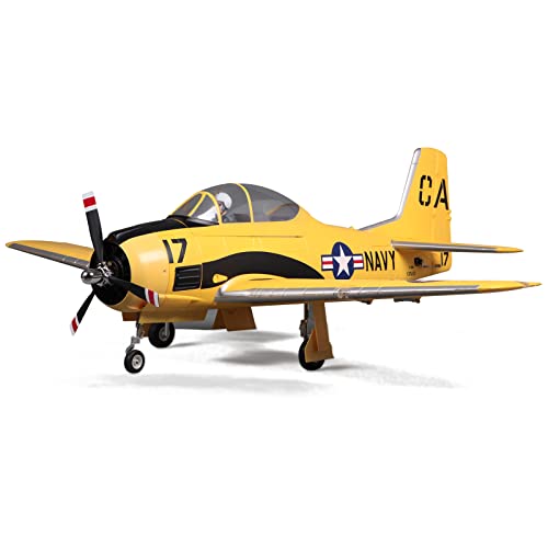 Fms T-28D Trojan V4 Yellow 1400mm (55.1") Wingspan RC Airplane 6-CH with Flaps LED Retracts Warbird PNP (No Radio, Battery, Charger)
