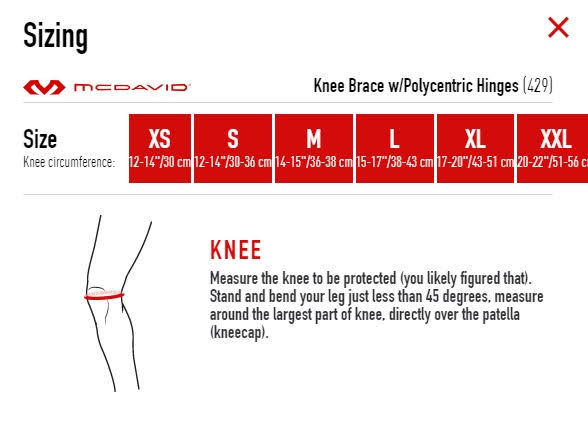 McDavid 429 Knee Brace with Polycentric Hinges