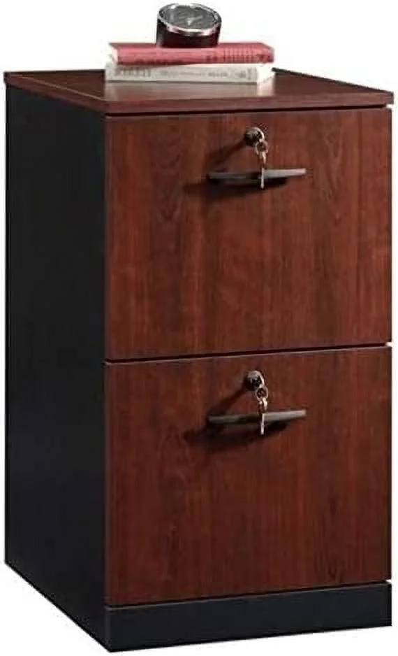 KHBIULIFE 2 Drawer Transitional File Cabinet in Classic Cherry