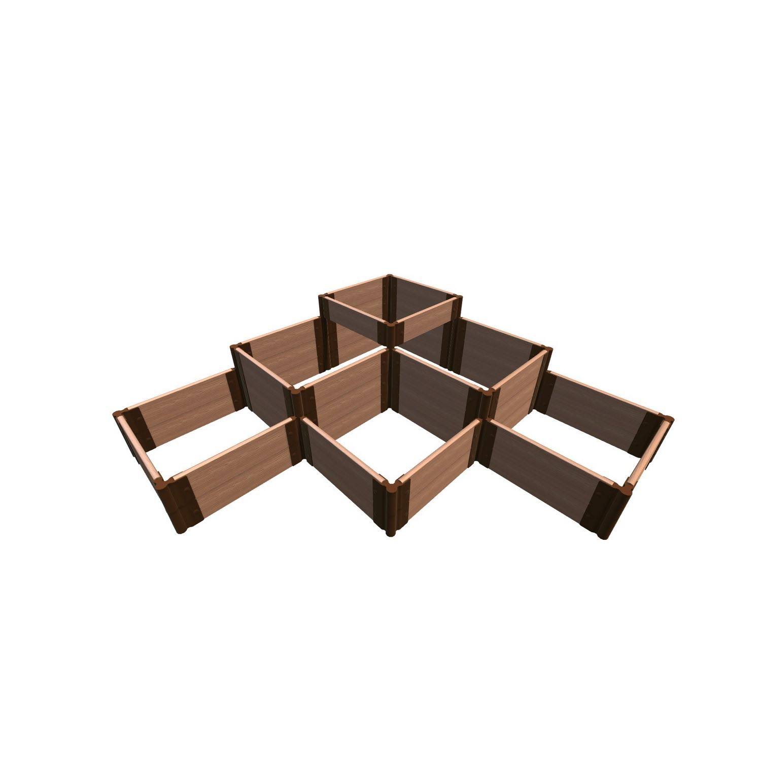 Frame It All Tool-Free Classic Sienna &The Banaue& - 6& x 6& Raised Garden Bed (Terraced) 1x22 Profile