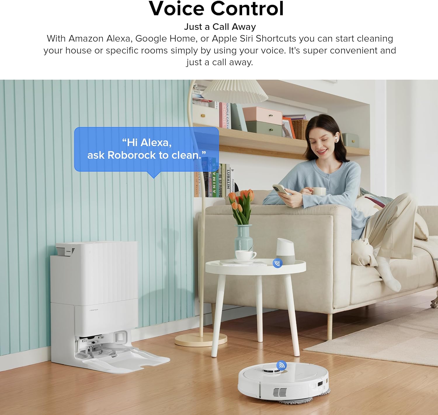 roborock QX Revo Robot Vacuum and Mop Combo, Self-Drying, Auto Mop Washing, Dual Spinning Mops, 7mm Mop Lifting, Self-Refilling, Self-Emptying, 5500Pa Suction, Obstacle Avoidance