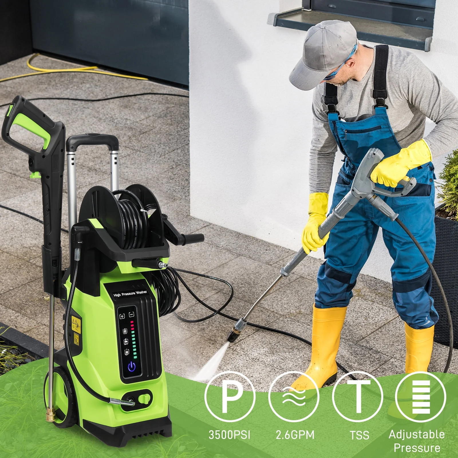 Ktaxon Adjustable High Pressure Washer, 3500PSI 2.6GPM Electric Power Washer Cleaner