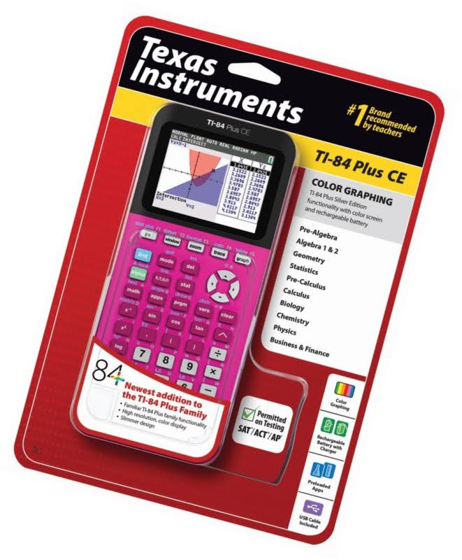Texas Instruments TI-84 Plus CE Graphing Calculator - Pink