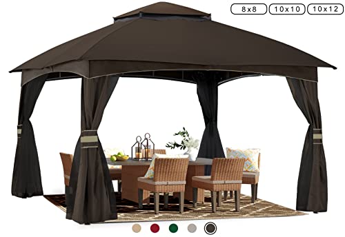 ABCCANOPY 8x8 Outdoor Gazebo - Patio Gazebo with Mosquito Netting, Outdoor Canopies for Shade and Rain for Lawn, Garden, Backyard & Deck (Dark Gray)