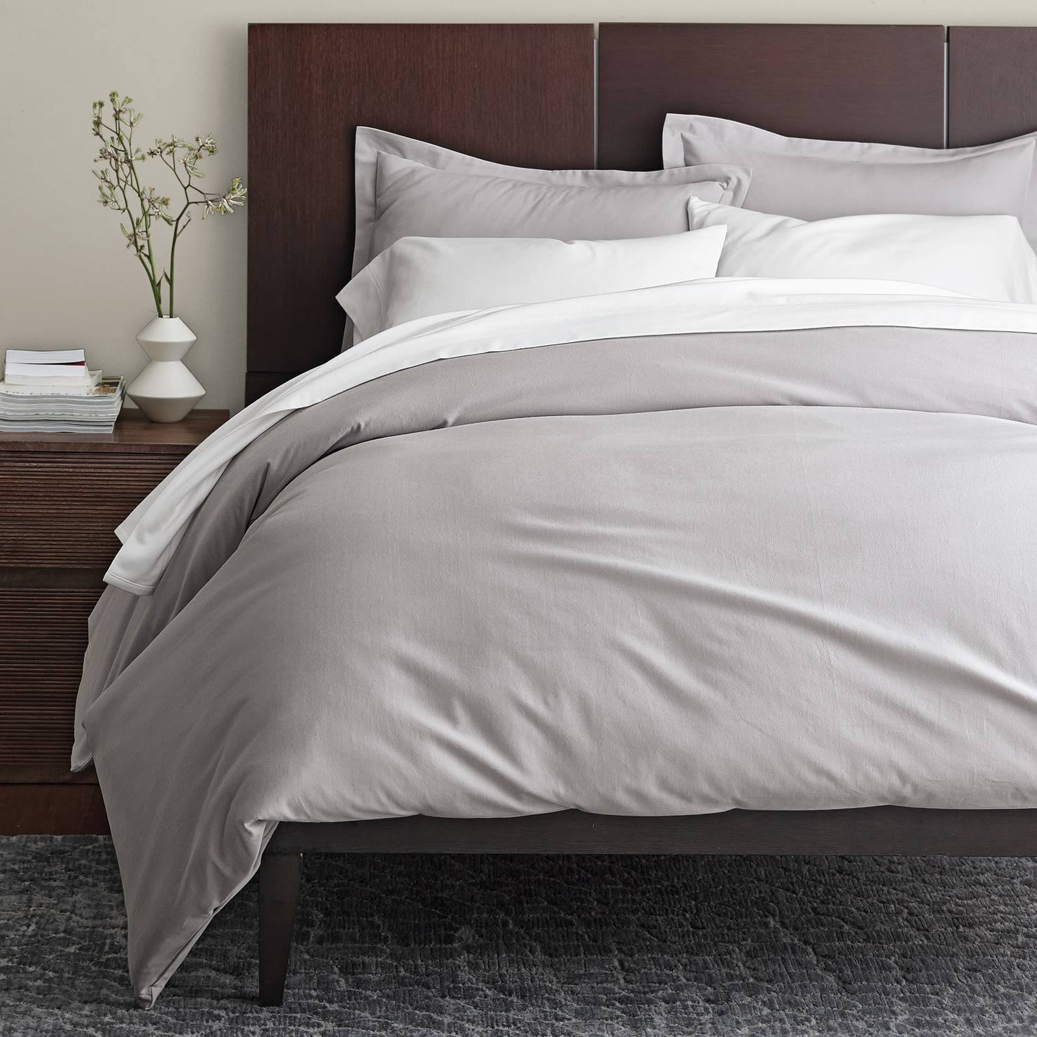 Legends Luxury Velvet Flannel Duvet Cover - White, Size King, Cotton Flannel | The Company Store