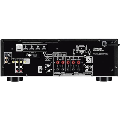 Yamaha RX-V385 5.1-Channel Surround Sound 4K Ultra HD AV Receiver with Bluetooth Home Theater System Bundle with Accessories