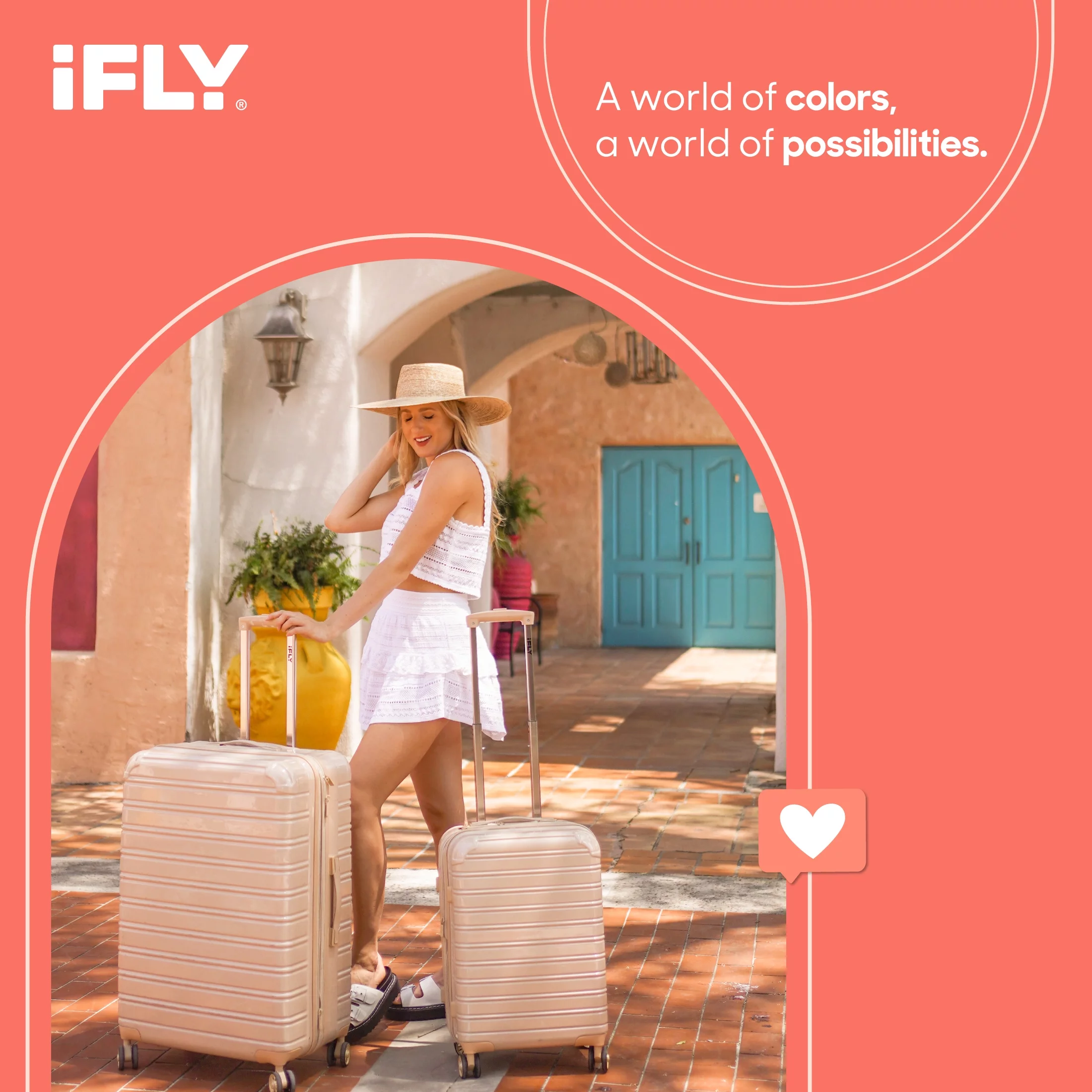 iFLY Hardside Fibertech Luggage 28" Checked Luggage, Champagne