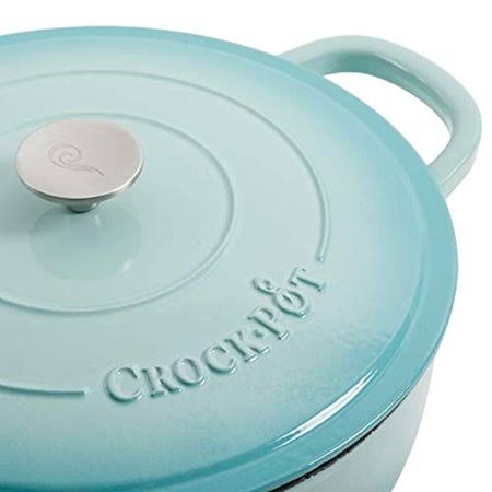 Crock Pot Artisan Enameled Cast Iron Braiser W Lid 5 Quart Aqua