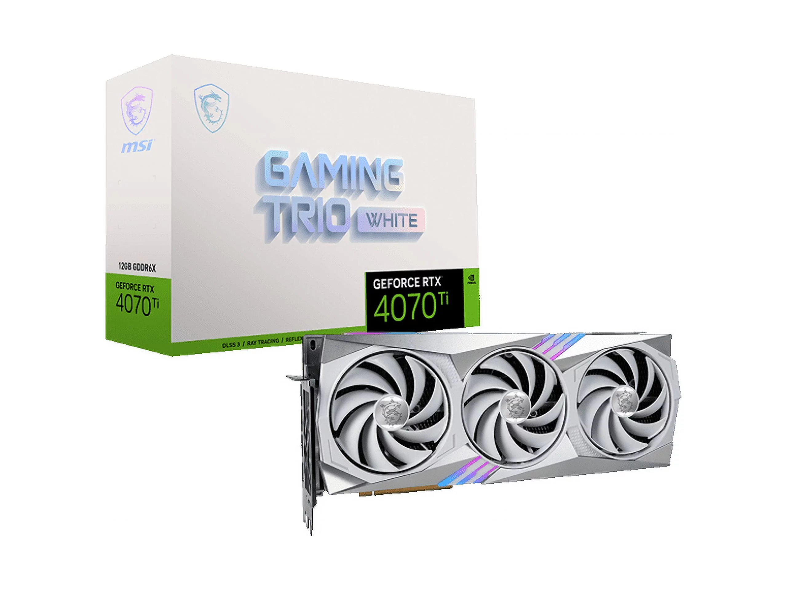 MSI Gaming GeForce RTX 4070 Ti 12GB GDDR6X PCI Express 4.0 ATX Video Card RTX 4070 Ti GAMING TRIO WHITE 12G