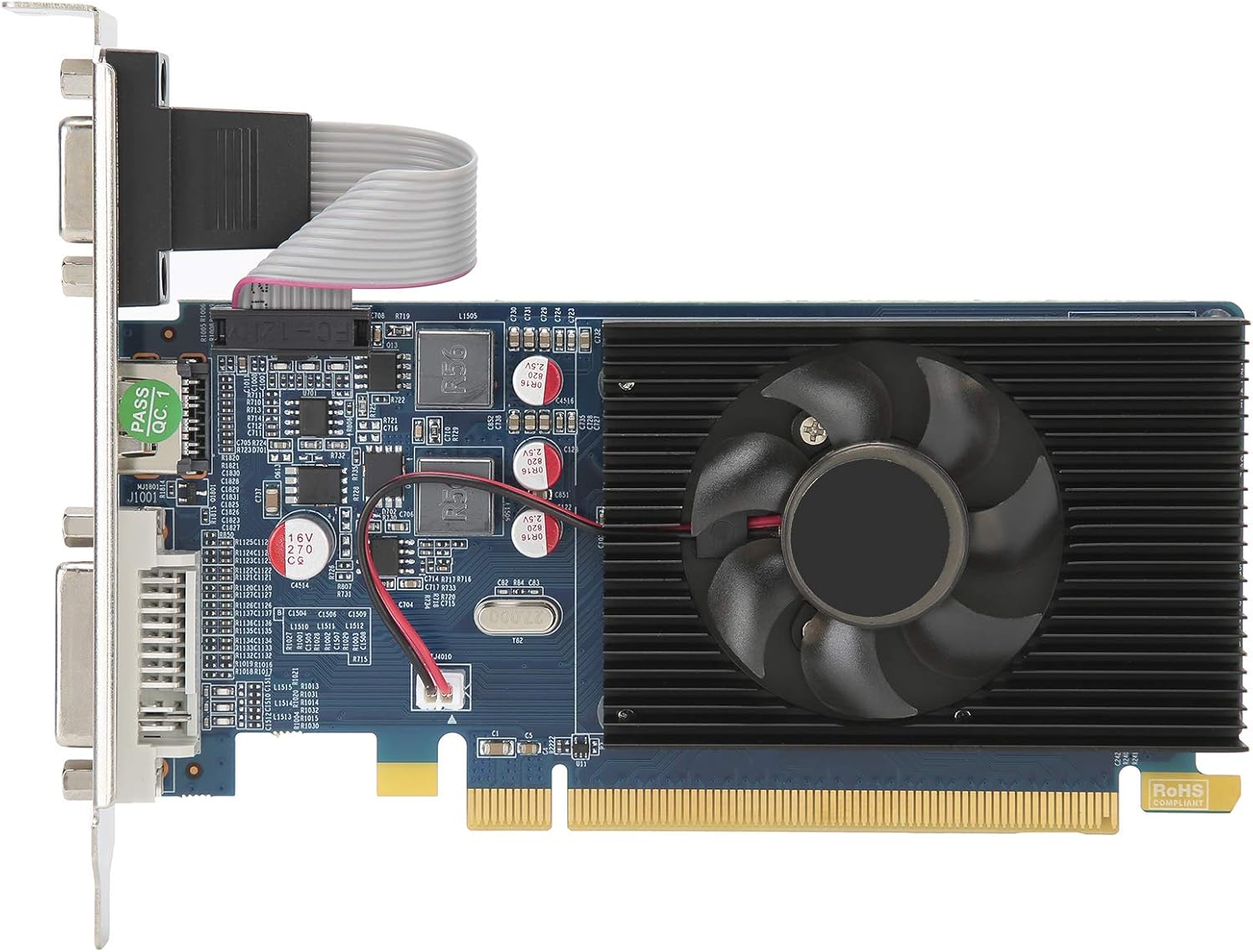 Vbestlife PC Graphics Card, HD6450 2G 64bit DDR3 Graphics Card with PCI Express 3.0 Slot, for Office Desktop Computer