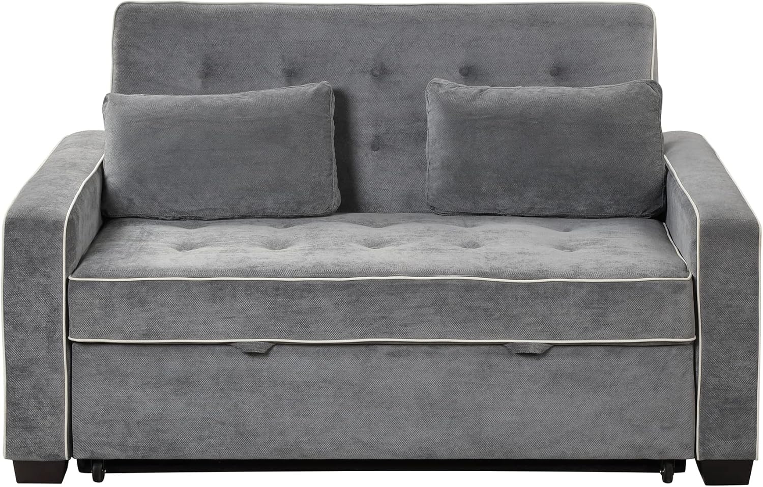 3 in 1 Multi-Functional Pull Out Sofa Bed , Linen Upholstered Convertible Sleeper Loveseat Couch Guest Daybed with Adjustable Backrest and Dual USB Charging Port for Living Room Office RV Furniture