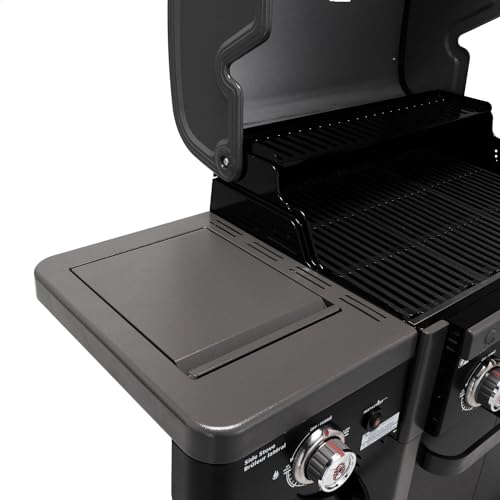 Coleman Revolution 2-Burner 30,000 BTU BBQ Gas Grill with 440-Sq. In. Total Cooking Surface, 2 Side Shelves, Flare-Free Grates, and 4-Wheel Compact Cart, Portable Propane Grill in Black