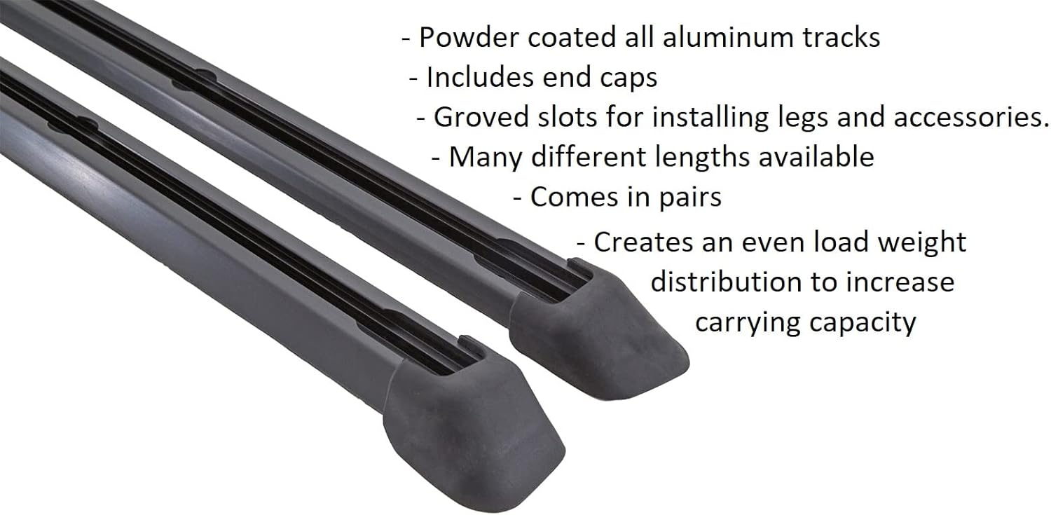 Rhino Rack Cap Topper Canopy Tonneau Cover Truck Tracks (70"), Black (RTC18)