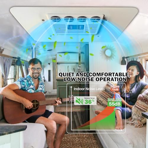 8000 BTU Cooling RV Air Conditioner 12V, Universal RV Rooftop Ac Unit All-In-One 12 Volt DC Camper Ac Units, Low-Noise Easy Install For Car, Truck, Trailer, Fifth Wheel, Golf Cart, Motorhome