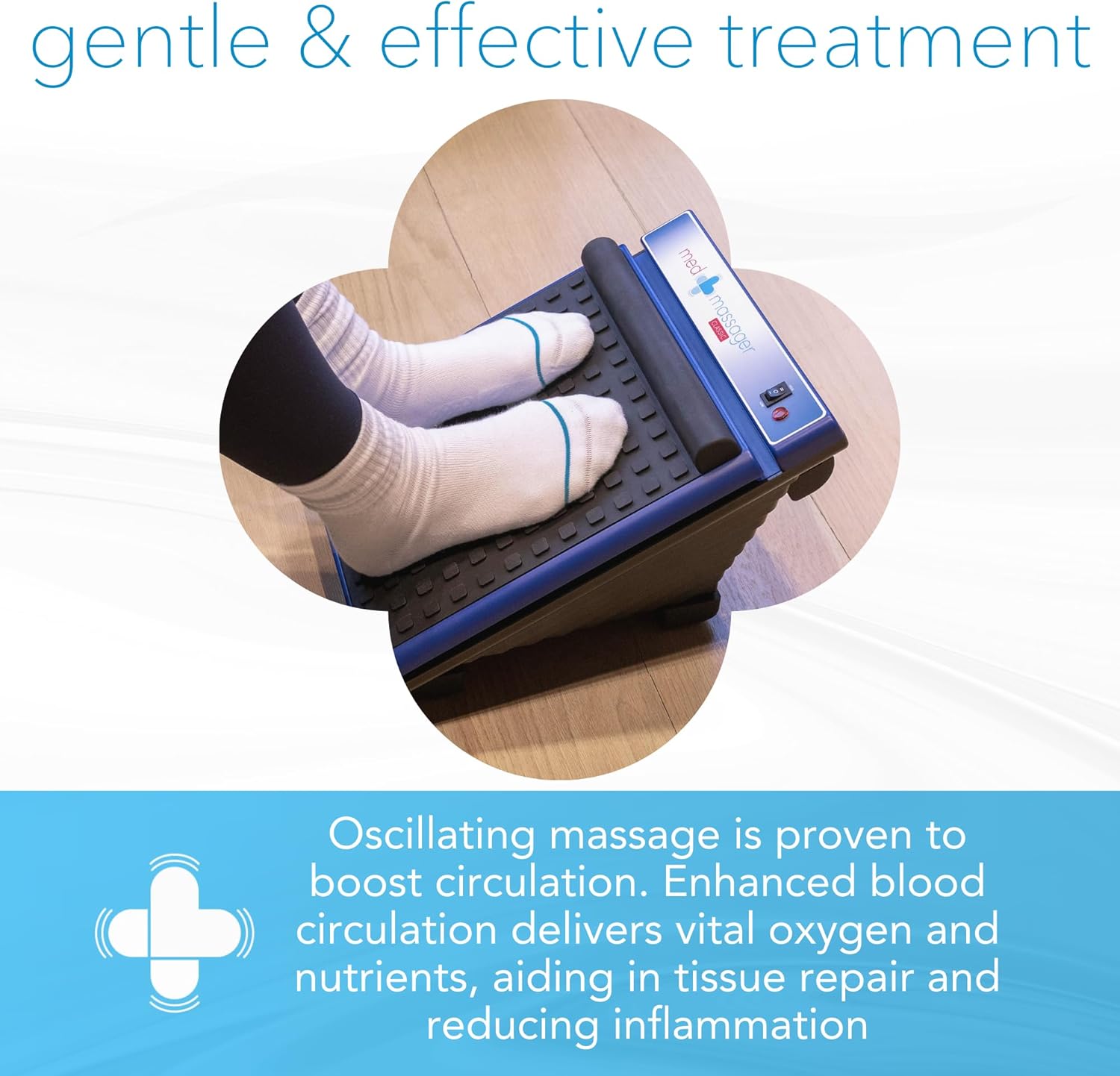 MedMassager Classic Foot Massager Deep Tissue Massage Therapy, At-Home Massager, Dual Speed, Portable & Compact, Fast Relief from RLS and Neuropathy, Improves Blood Circulation, Reduces Pain | MMF08