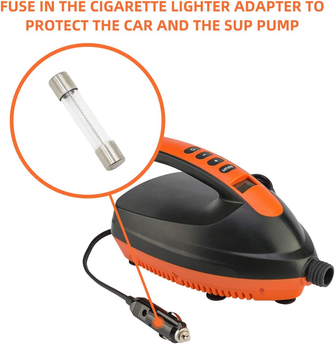 Electric Paddle Board Pump, 16 PSI Digital SUP inflator Pump with Auto-Off Feature for Inflatable Pool, Boats, Rafts, Pool Toys, Kayak, 12V DC Car Connection Pack of 2