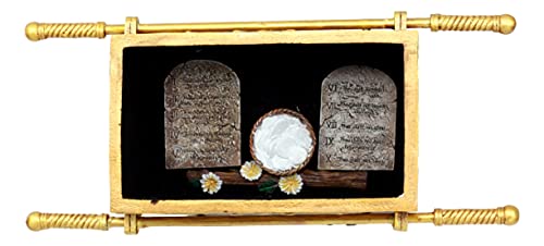 Ebros Gift Large Matte Gold Holy Ark Of The Covenant With Ten Commandments Rod of Aaron and Manna Religious Decorative Figurine Box Furniture Collectible Judaic Historical Accent (1:2 Scale 42" Long)