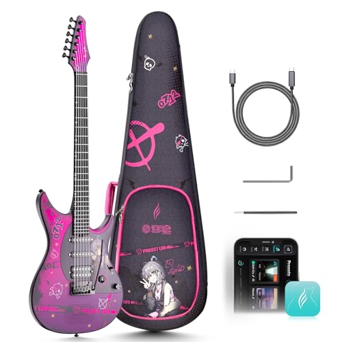 Enya Electric Guitar Inspire 39" Smart Electric Carbon Fiber Guitarra with 15W Wireless Speaker, 20 Distinct Tones, Onboard Presets, Charging Cable, Adjusting Wrench, and Gig Bag