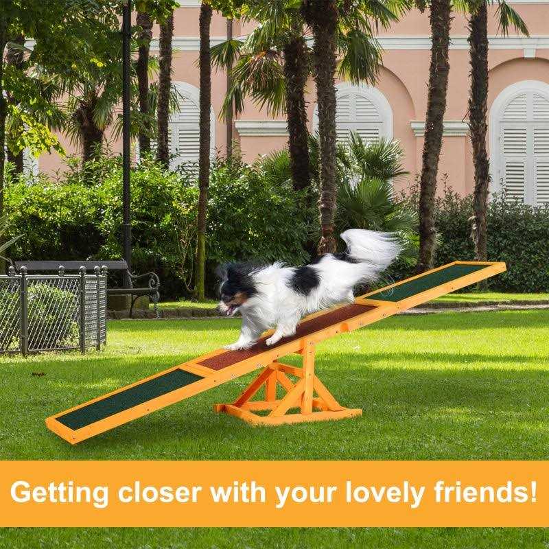 PawHut Wooden Dog Agility Seesaw for Training and Exercise - Pet Supplies online store