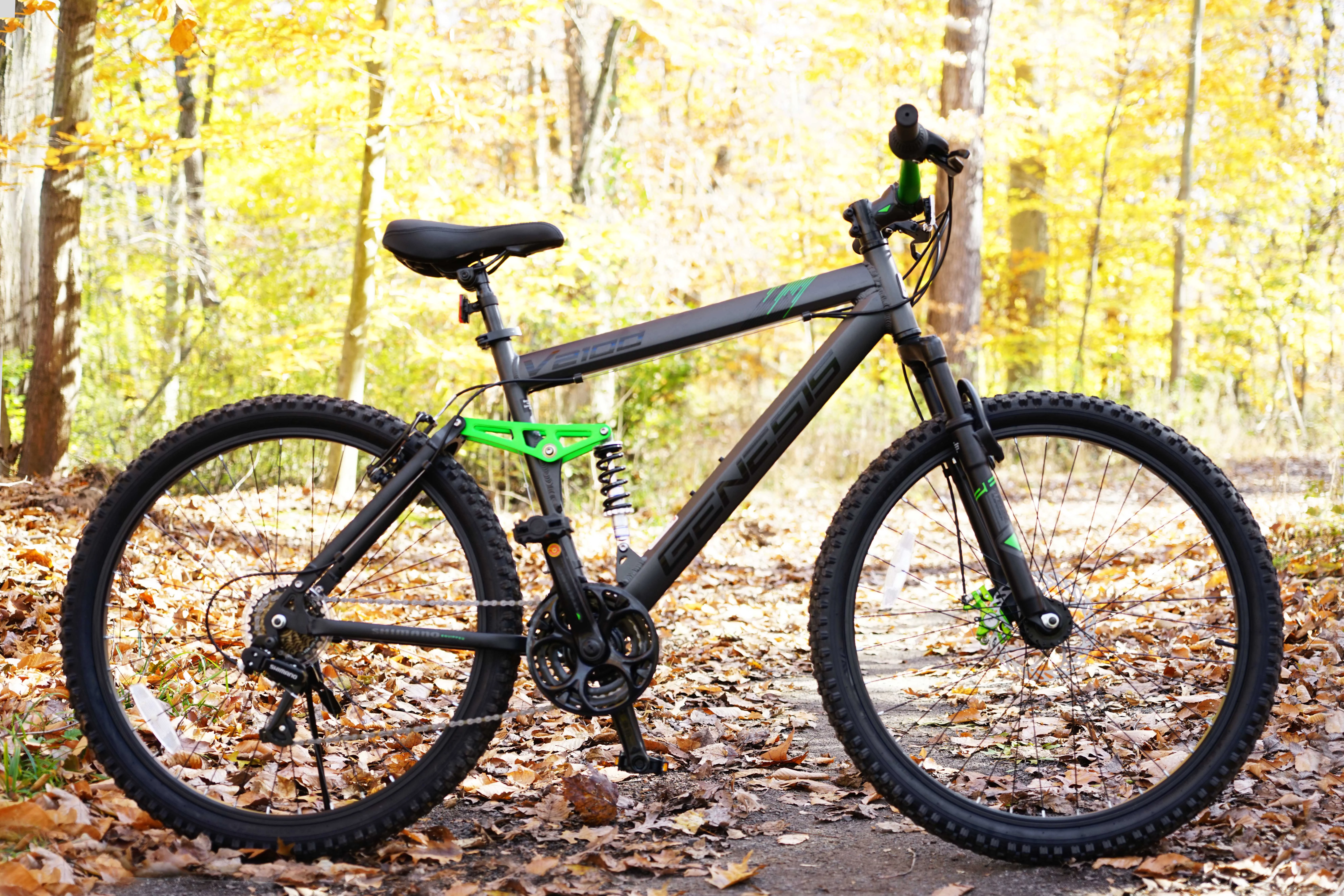 Genesis 26" V2100 Men's Dual Suspension Mountain Bike, Slate Gray