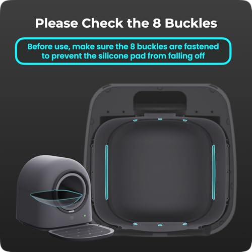 TYPro Self Cleaning Cat Litter Box Automatic Hands-Free Smart Robot self Cleaning Cat Litter Box for Multiple Cats with APP Control Safe with Litter Mat Waste Bags and Deodorizer Dark Grey