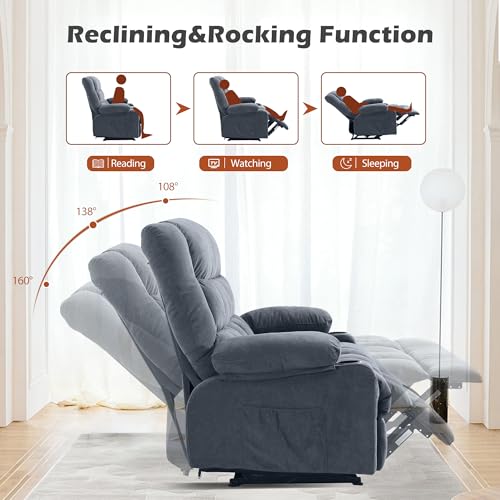 Reclining Loveseat with Cup Holders for Living Room 2 Seat Manual Loveseat Recliner with Side Pocket