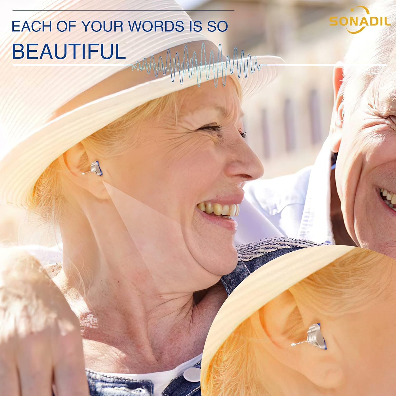 Sonadil Hearing Amplifier for Seniors and Adults with Noise Reduction and Feedback Cancellation, Digital Completely-in-Canal (CIC) Hearing Amplifier (Good For Right Or Left Ears )