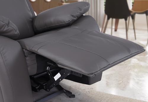 Recliner Sofa Couch Manual Leather Loveseat Recliner for Living Room with Cup Holders & Storage Oversized Reclining Home Theater Seating Couch in Black