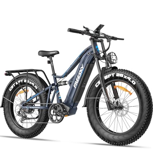 FREESKY 2000W Electric Bike with BAFANG Motor & 48V 30Ah Samsung Cells Battery, 35MPH Max Speed, 120 Miles Range, Full Suspension Mountain Ebike for Adult, 26" Fat Tires, Smart Keys, Hydraulic Brakes
