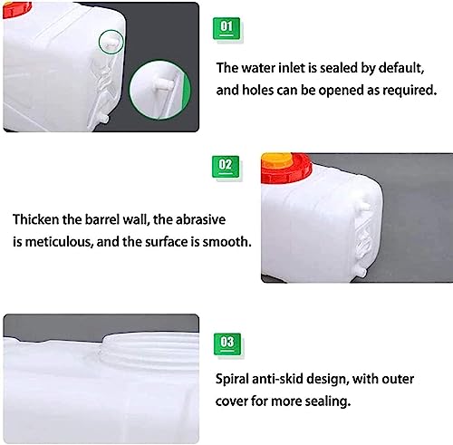 Water Tank Rain Barrels with Faucet 25L/50L/100L/150L/200L/300L Water Tank Storage Container,White Food-Grade Plastic Water Storage Bucket for Irrigation, Outdoor Emergency Water Barrel (200L)