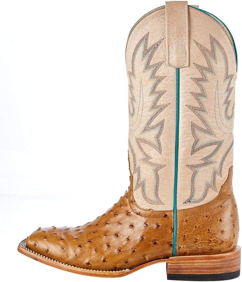 Women's Top Hand Antique Saddle Full Quill Ostrich Cowgirl Boot Brown 10 B