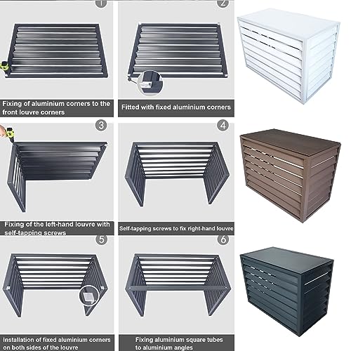 Air conditioner fence for outside units - Anti-Theft Sturdy Aluminum AC Covers. Mini split pipe cover and condenser cover to hide air conditioner. Outdoor unit protection.