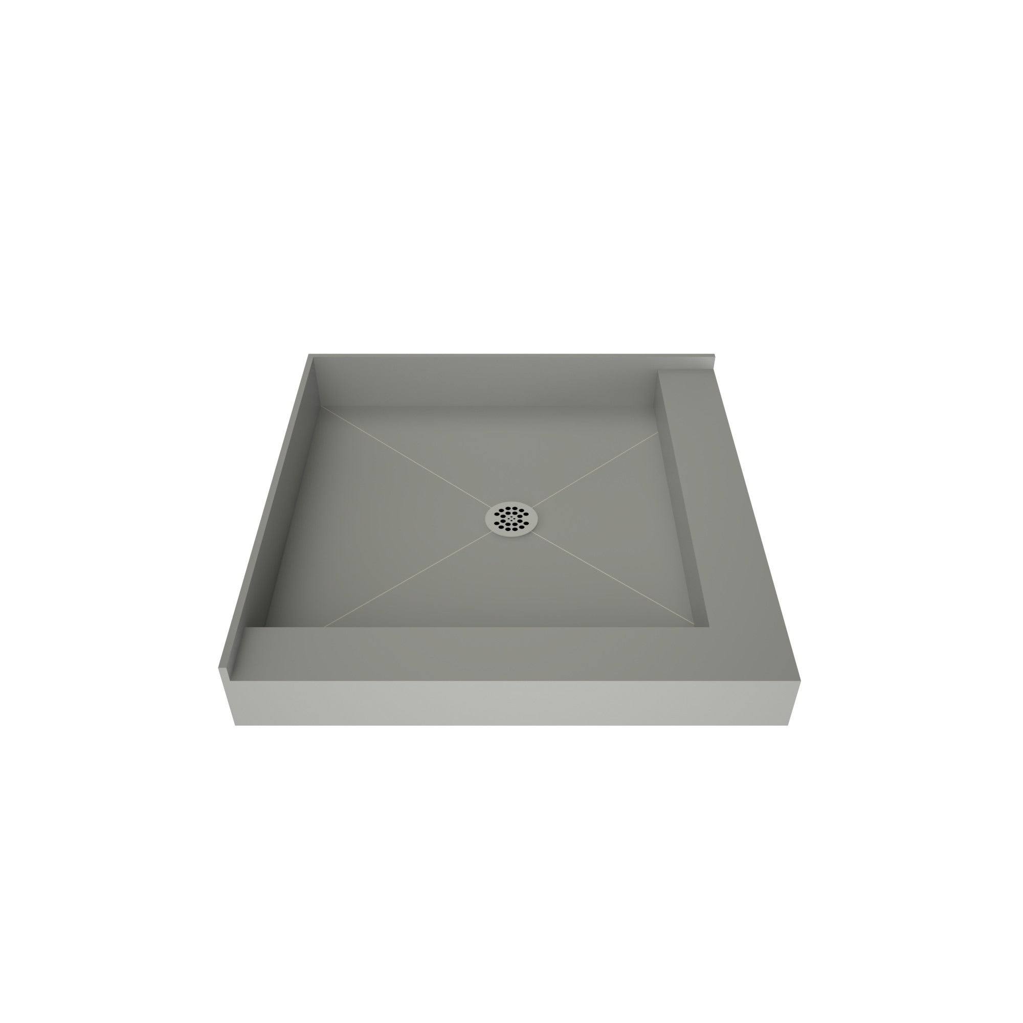 Tile Redi Double Curb Shower Pan; 7&& H x 32&& W x 32&& D, Black