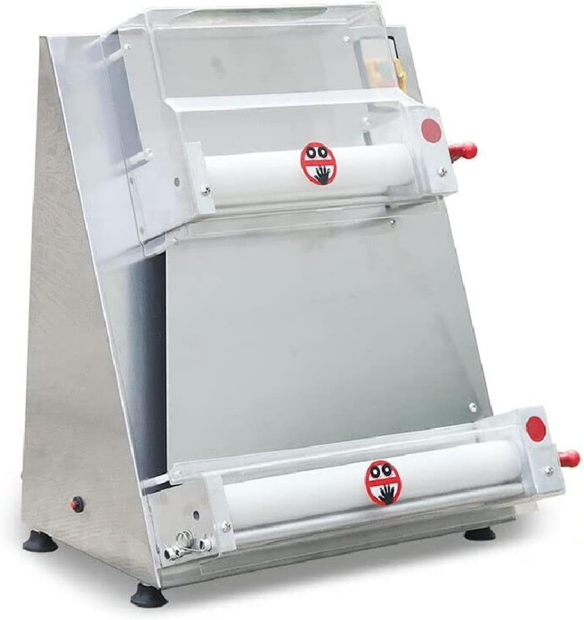 Commercial Pizza Dough Roller, 15" Pizza Dough Forming Machine 370W Electric Pizza Sheeter for Noodle Pizza Bread Pasta Maker, 0.7-5.4mm Pizza Thickness, Stainless Steel